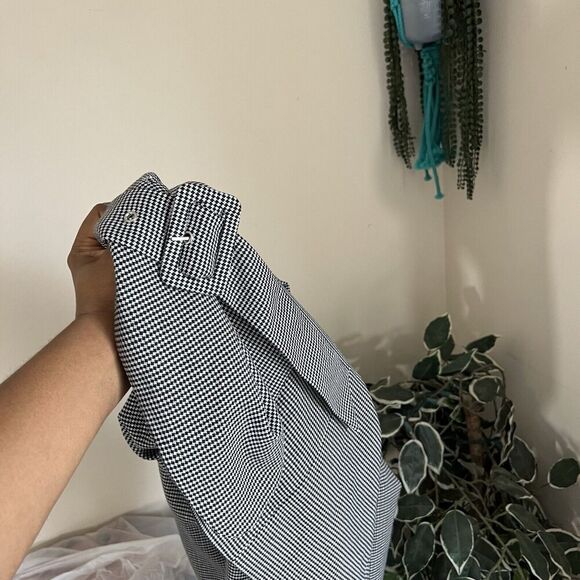 Nine West Women's Longline Blazer Jacket Coat Houndstooth Speckled Gray M New - Picture 5 of 8